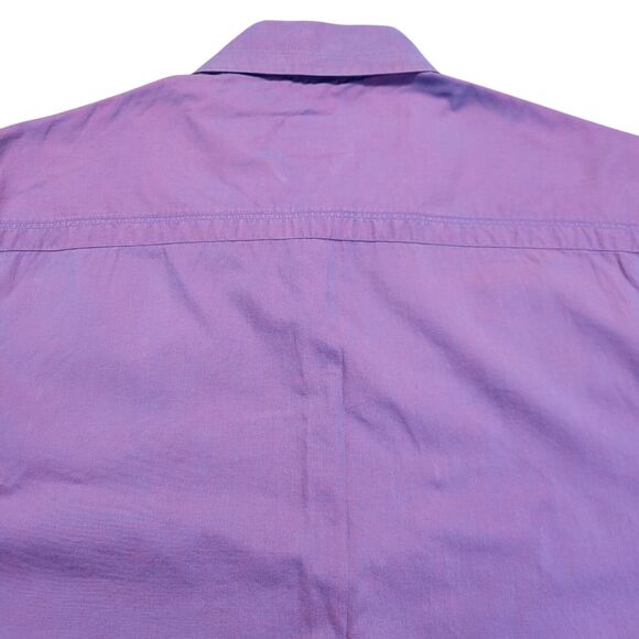 Vtg VERSACE Jeans Couture Iridescent Purple Silk Mens Medusa Metal Studs Medium - Picture 13 of 16